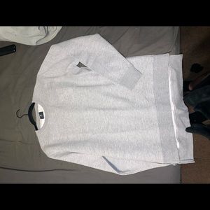 Grey side zipper crewneck